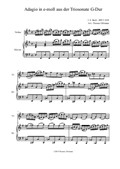 J. S. Bach Adagio aus der Triosonate G-Dur bearb. für Violine und Klavier (Cembalo)